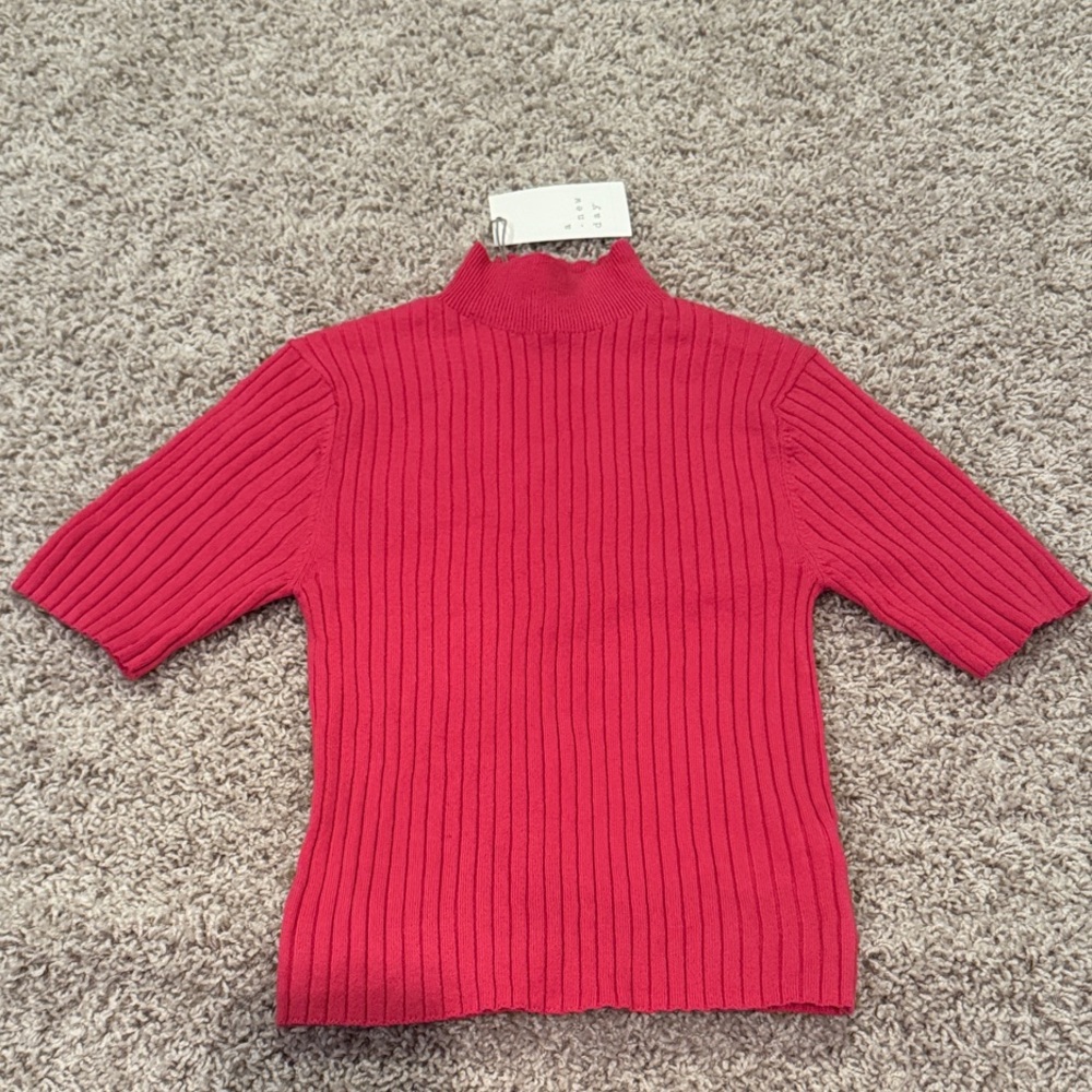 A New Day Short Sleeve Ribbed Top